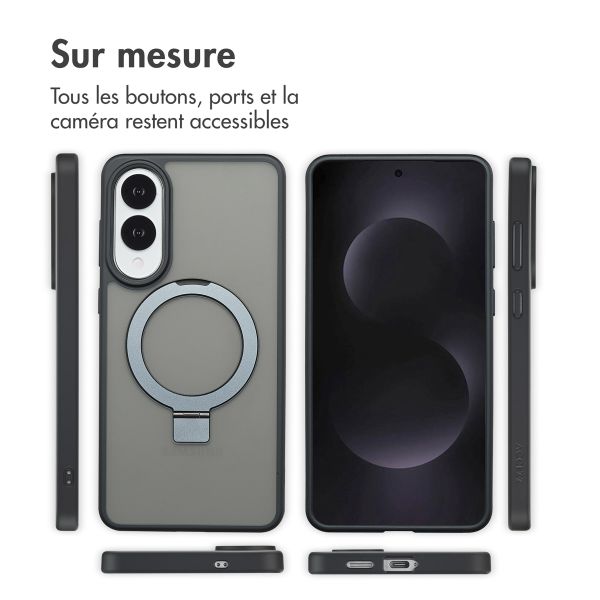 Accezz Coque Ring Stand avec MagSafe Samsung Galaxy S25 Edge - Noir