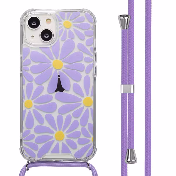 imoshion Coque Design avec cordon Apple iPhone 14 - Tropical Violet Flowers Connect