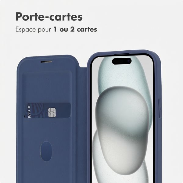 imoshion Bookcase transparente avec MagSafe Apple iPhone 15 - Bleu