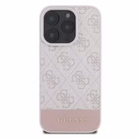 Guess Coque arrière Bottom Stripe 4G Apple iPhone 16 Pro - Rose