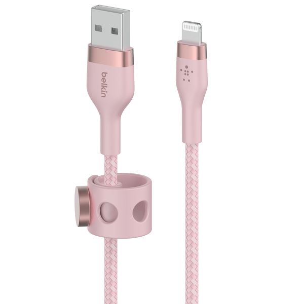 Belkin ﻿Câble Boost↑Charge™ USB-A vers Lightning en silicone tressé - 1 mètre - Rose