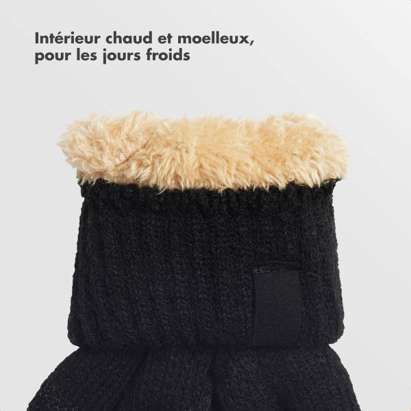 Selencia Gants Tactiles Effet Laine - Femme - Taille M - Noir