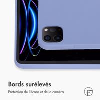 Accezz Coque Liquid Silicone avec porte-stylet Apple iPad Pro 12.9 (2022) / Pro 12.9 (2021) / Pro 12.9 (2020) - Lila
