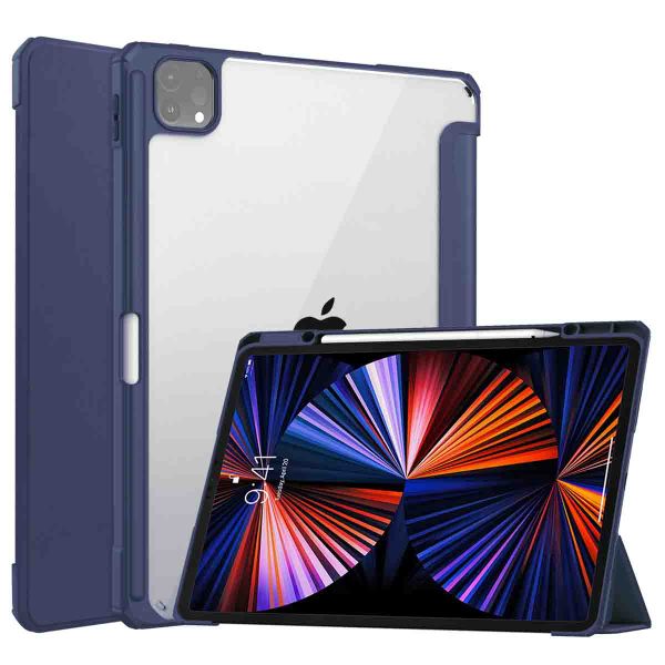imoshion Coque tablette rigide Trifold Apple iPad Pro 12.9 (2018/2020/2021/2022) - Bleu foncé