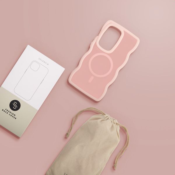 Selencia Coque arrière Wavy avec MagSafe Samsung Galaxy S24 Ultra - Soft Pink