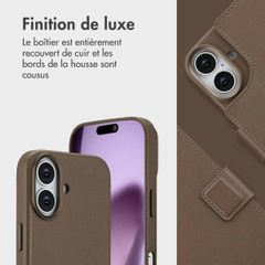 Accezz Étui de télephone portefeuille en cuir 2-en-1 avec MagSafe Apple iPhone 17 - Marron café