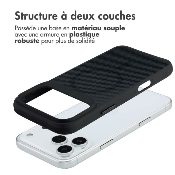 imoshion Rugged Hybrid Carbon Case avec MagSafe Apple iPhone 17 Pro Max - Noir