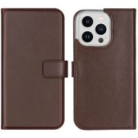 Selencia Étui de téléphone portefeuille en cuir véritable Apple iPhone 14 Pro - Brun