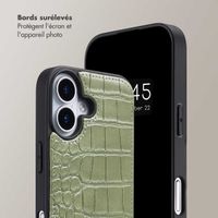 Selencia Coque de télephone Nova Croco avec cordon et porte-cartes Apple iPhone 17 - Sage Green