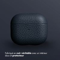 Accezz Coque en Cuir véritable Apple AirPods 3 - Bleu foncé