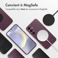 Accezz Coque arrière en cuir avec MagSafe Samsung Galaxy S24 Plus - Heath Purple