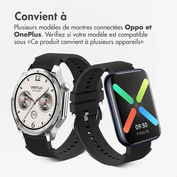 imoshion Bracelet en silicone OnePlus Watch 3 / 2 / 2R / Oppo Watch X2 / X - Noir