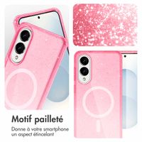 imoshion Coque Pailletée avec MagSafe Samsung Galaxy S25 Edge - Rose