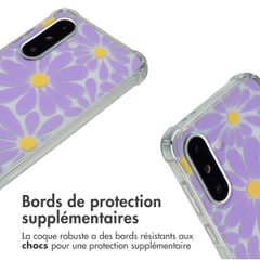 imoshion Coque Design avec cordon Samsung Galaxy A36 - Tropical Violet Flowers Connect