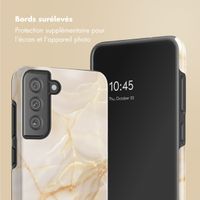 Selencia Coque arrière Vivid Samsung Galaxy S21 FE - Golden Beige Marble