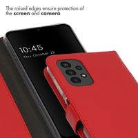 Selencia Étui portefeuille en cuir véritable Samsung Galaxy A13 (4G) - Rouge