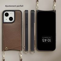 Selencia Coque de télephone Nova avec cordon et porte-cartes Apple iPhone 15 - Mocha Brown