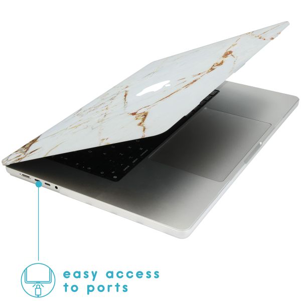 imoshion Coque Design Laptop pour MacBook Pro 16 pouces (2021) / Pro 16 pouces (2023) M3 chip - A2485 / A2780 / A2991 / A3186 / A3403 - White Marble