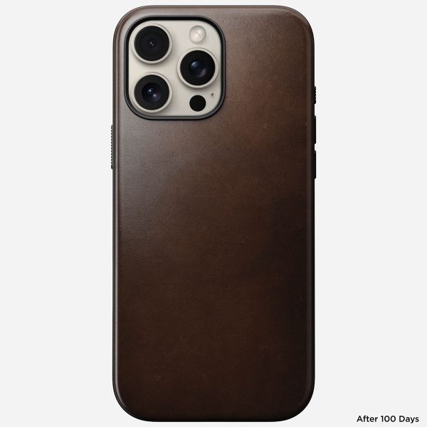 Nomad Coque Modern Horween Leather Apple iPhone 16 Pro Max - Rustic Brown