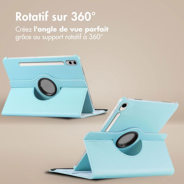 imoshion Coque tablette rotatif à 360° Samsung Galaxy Tab S10 Plus / Tab S9 FE Plus / Tab S9 Plus - Bleu clair