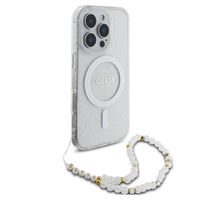 Guess MagSafe IML Glitter Case avec beads strap Apple iPhone 16 Pro Max - Transparent
