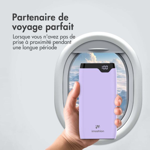 imoshion Batterie externe - 20.000 mAh - Quick Charge et Power Delivery - Lilas