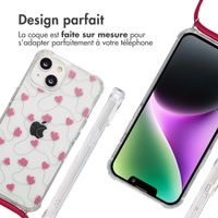 imoshion Coque Design avec cordon Apple iPhone 14 - Dusty Rose Connected Hearts