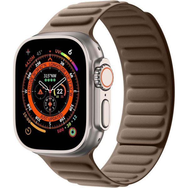 WiWu Bracelet à maillons tissés magnétiques Apple Watch Series 1 á 10 / SE / Ultra (2) (44/45/46/49 mm) - Taupe