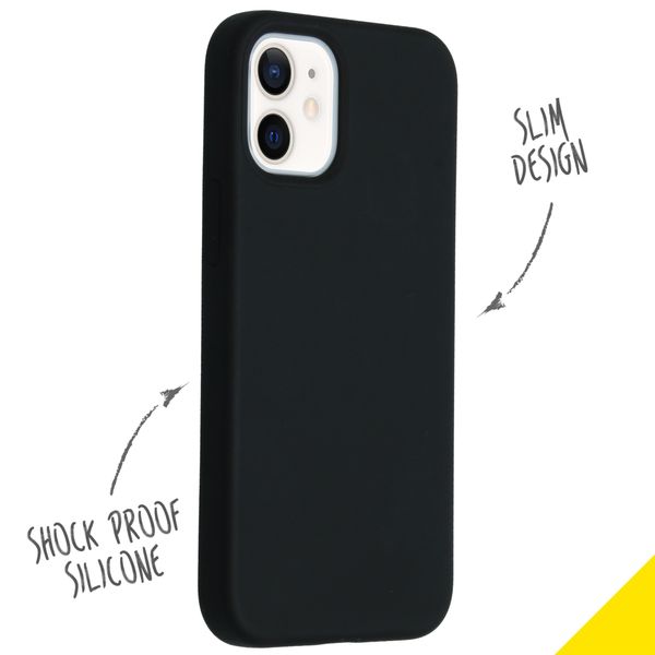 Accezz Coque Liquid Silicone Apple iPhone 12 Mini - Noir