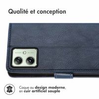 imoshion Étui de téléphone portefeuille Luxe Motorola Moto G54 - Bleu foncé