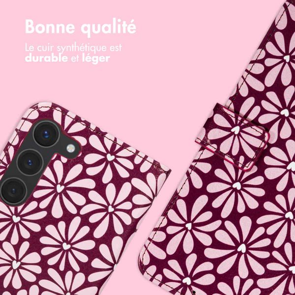imoshion Étui de télephone portefeuille Design Samsung Galaxy S23 - Bloom Love Blush