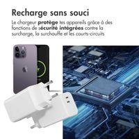 imoshion Adaptateur secteur 35 watts | Avec 2 ports USB-C - Blanc