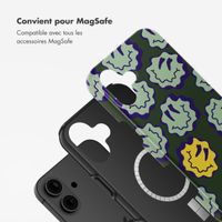 Selencia Coque arrière Vivid avec MagSafe Apple iPhone 16 - Wavy Smiley Green