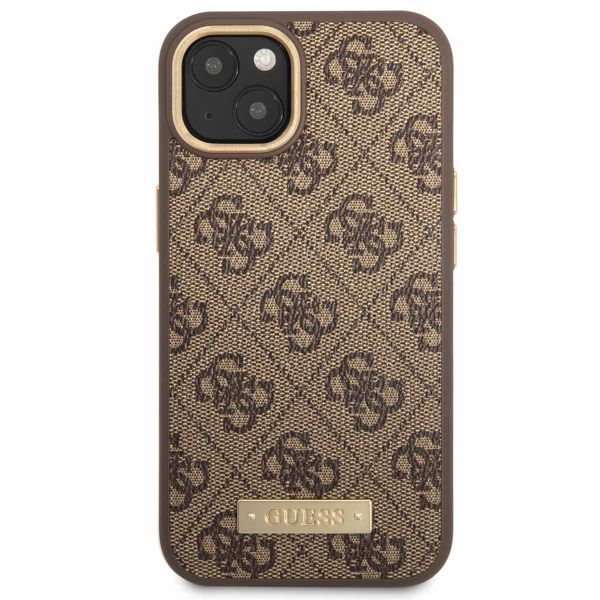 Guess Coque 4G Logo Monogram MagSafe Apple iPhone 14 - Brun