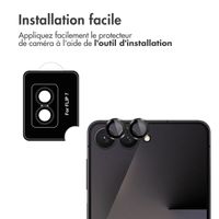 imoshion Protection Caméra en verre trempé 2 Pack Samsung Galaxy Z Flip 7 - Noir
