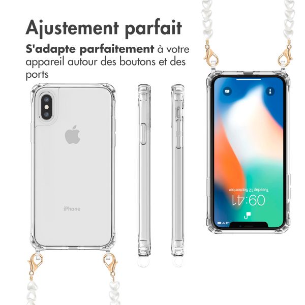 imoshion Coque avec dragonne + bracelet Apple iPhone X / Xs - Perles Cœurs