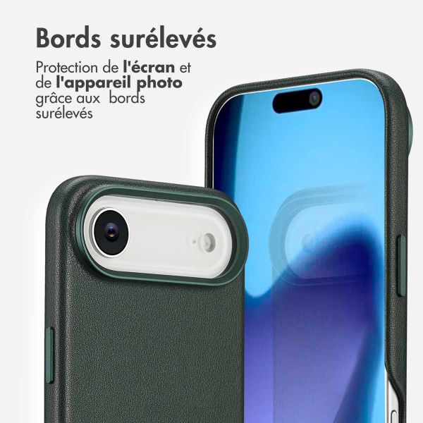 Accezz Coque arrière en cuir avec MagSafe Apple iPhone Air - Cedar Green