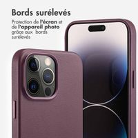 Accezz Coque arrière en cuir avec MagSafe Apple iPhone 14 Pro Max - Heath Purple