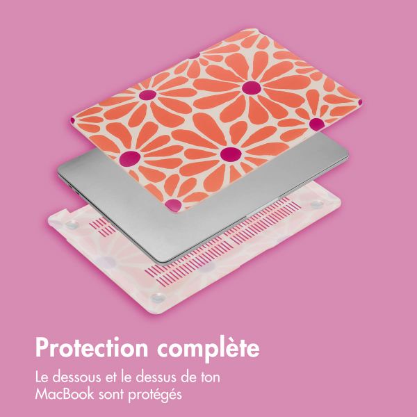 imoshion Coque Design Laptop MacBook Pro 14 pouces (2021) / Pro 14 pouces (2023) M3 chip - A2442 / A2779 / A2918 - Orange Flower Connect