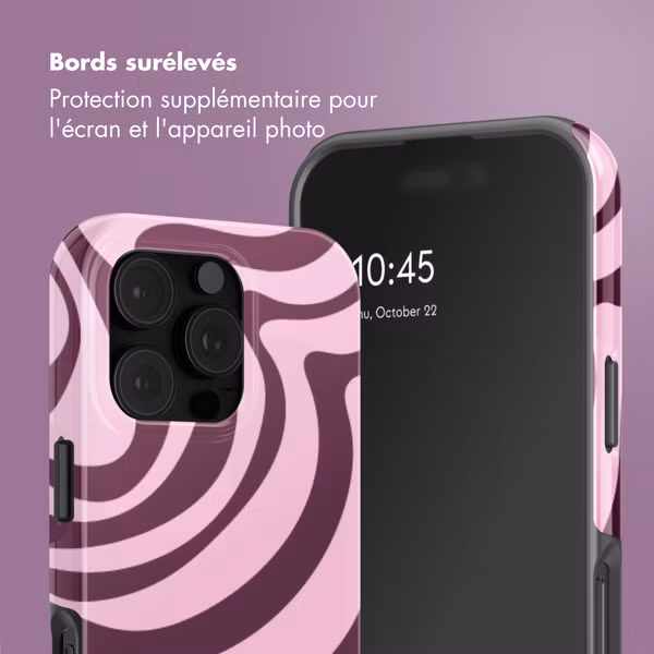 Selencia Coque arrière Vivid avec MagSafe Apple iPhone 16 Pro - Wavy Swirl Pink Plum