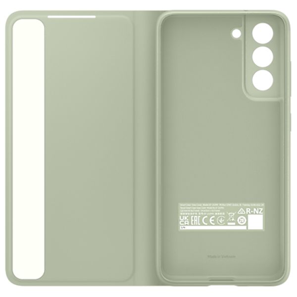 Samsung Original étui de téléphone portefeuille Clear View Samsung Galaxy S21 FE - Olive Green