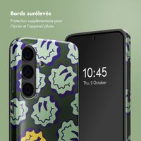 Selencia Coque arrière Vivid Samsung Galaxy S24 - Wavy Smiley Green
