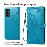 imoshion Etui de téléphone portefeuille Mandala Samsung Galaxy A14 (5G/4G) - Turquoise