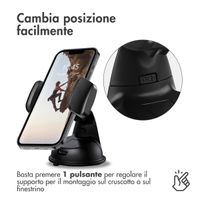 imoshion Support de téléphone pour voiture - Réglable - Tableau de bord et pare-brise - Noir