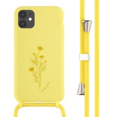 imoshion Coque design en silicone avec cordon Apple iPhone 11 - Flower Yellow