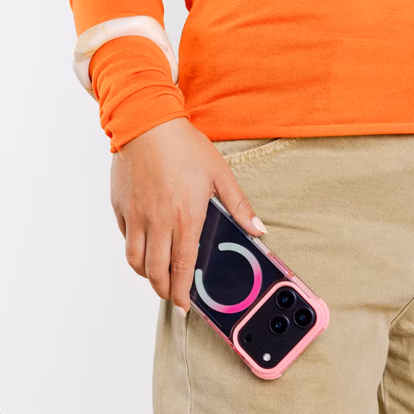 Selencia Coque arrière MagSafe Gradient Apple iPhone 17 Pro - Rose / Bleu