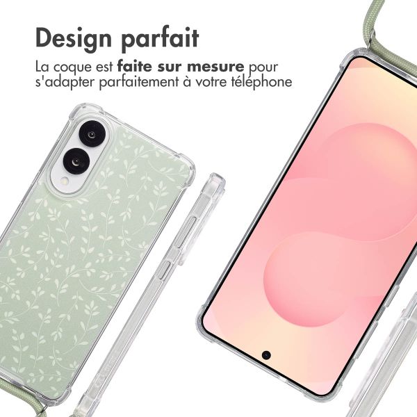 imoshion Coque Design avec cordon Samsung Galaxy S25 Edge - Smoke Green Flowers