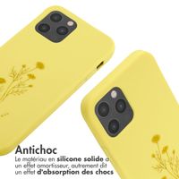 imoshion Coque design en silicone avec cordon Apple iPhone 12 (Pro) - Flower Yellow