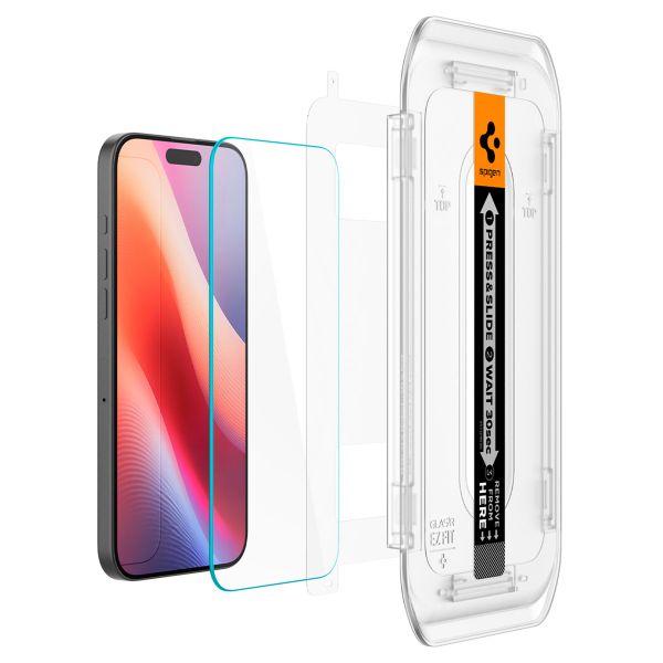 Spigen Protection d'écran en verre trempé GLAStR Fit 2 Paquets + Applicator Apple iPhone 16 Pro Max / 17 Pro Max