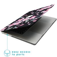 imoshion Coque Design Laptop pour MacBook Pro 16 pouces (2021) / Pro 16 pouces (2023) M3 chip - A2485 / A2780 / A2991 / A3186 / A3403 - Blossom Watercolor Black